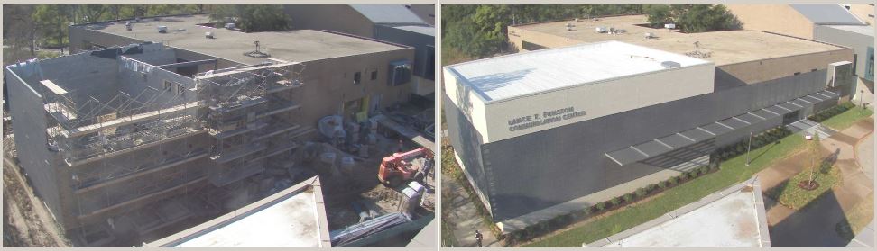 promotional stitch of a building's construction progress